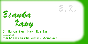 bianka kapy business card